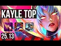 KAYLE vs GWEN TOP 9 solo kills 51k DMG 9 Legendary EUW Master 25 13