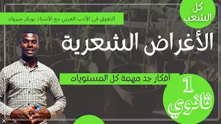 الأغراض الشعرية والفرق بينها خاص بجميع المستويات والشعب 1 2 3 ثانوي 