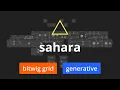 Sahara Bitwig Grid Generative Patch Physical Modeling Synthesis