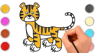 Cómo dibujar un tigre - Dibujos para niños | Chiki-Arte Aprende a dibujar