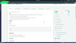 HackerRank arithmetic operators problem