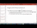 OMP difference between single and critical