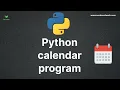 python calendar program in Hindi Python programs in 2022