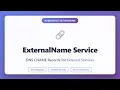 Kubernetes ExternalName Service Tutorial DNS CNAME Records for External Services