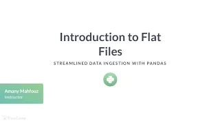 Python Tutorial Introduction to flat files