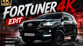 🔥 FORTUNER 4K EDIT 🔥 | The Ultimate Beast on Road 😈 | Black Fortuner Cinematic Edit 🖤 | 4K Ultra HD 
