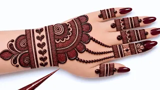Simple & unique mehndi design for back hand| letest mehndi design|mehandi ka design mehendi #mehndi