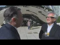 Bean Father Visits His Famous Chicago Sculpture