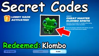 NEW CHEAT MASTER KLOMBO SPRITE CODE in FORTNITE SEASON 4 SPRITE CODES New Secret Codes