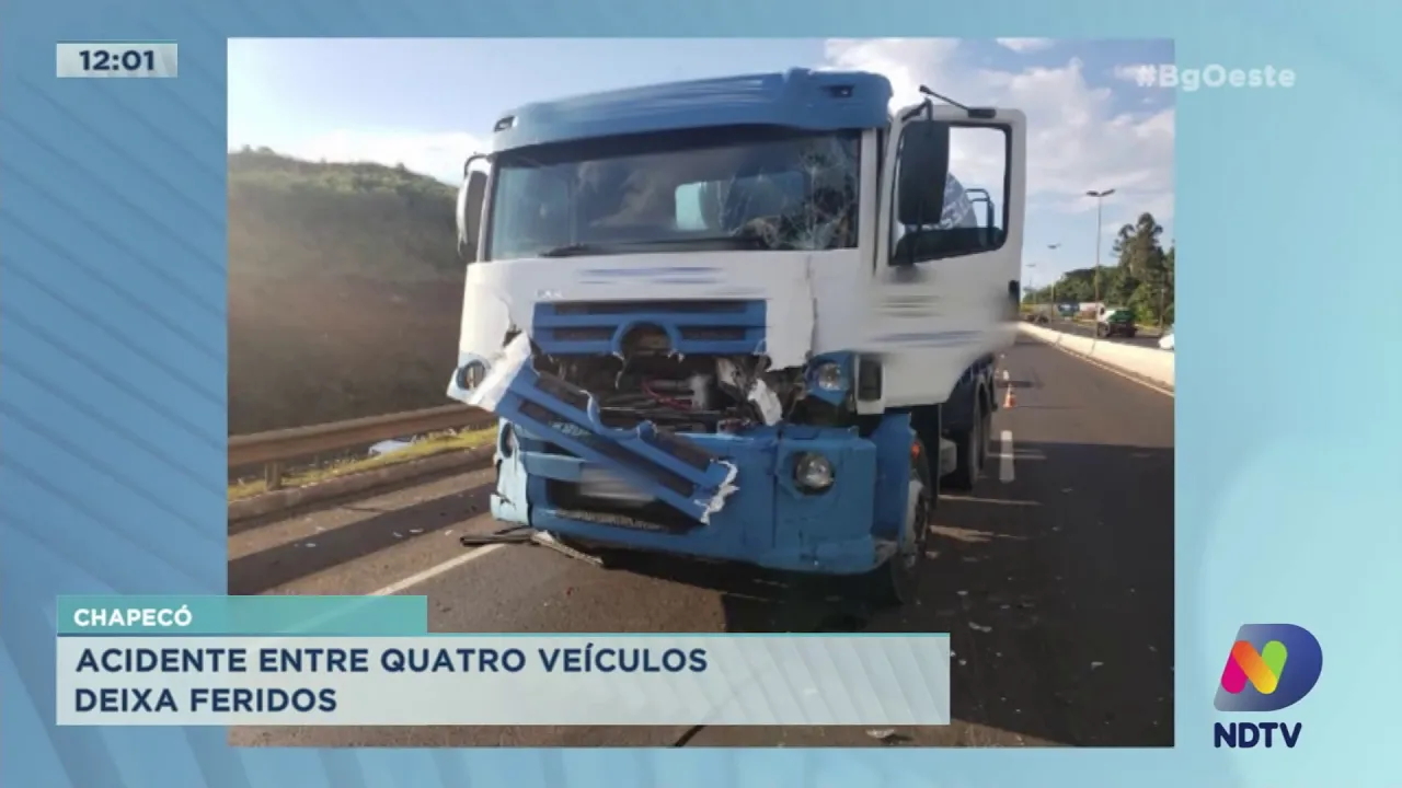 Chapecó: Acidente entre quatro veículos deixa feridos