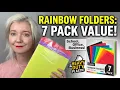 I tried these heavy duty rainbow pocket folders