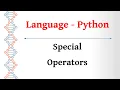 Language Tamil - Python Special Operators