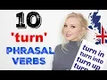 10 TURN PHRASAL VERBS - turn in turn on turn off turn into turn up turn out Free PDF Quiz