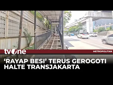 Plat Besi Hilang Sisa Kerangka, Halte Transjakarta Terbengkalai