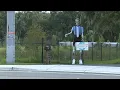 Skeleton dressed like Meteorologist Denis Phillips reminds Valrico drivers of important rule