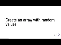 How to Create NumPy array with Random Values