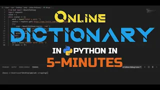 Creating an Online Dictionary in python in 5 minutes - Web Scrapping example