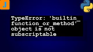 TypeError builtin - function