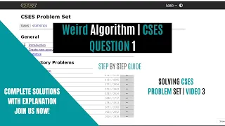 Weird Algorithm CSES Problem Set Placement Preparation