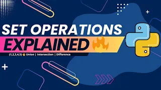 Python Tutorial - Set Operations in Python Hindi 2025 Union Intersection Difference