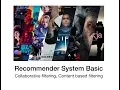 Recommender System collaborative filtering content based filtering