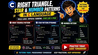 Pattern Printing in C Programming Star Patterns Using Nested Loops C Tutorial