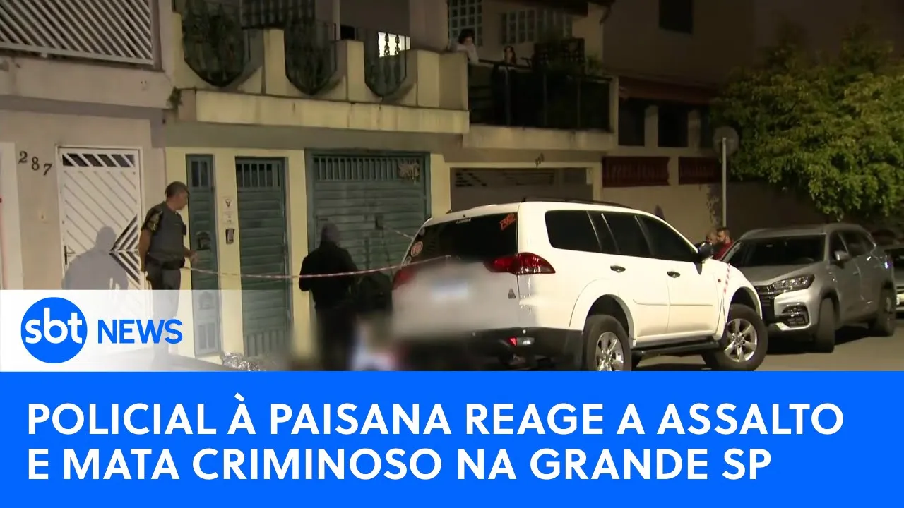 Policial à paisana reage a assalto e mata criminoso na Grande SP | #SBTNewsnaTV (10/07/23)