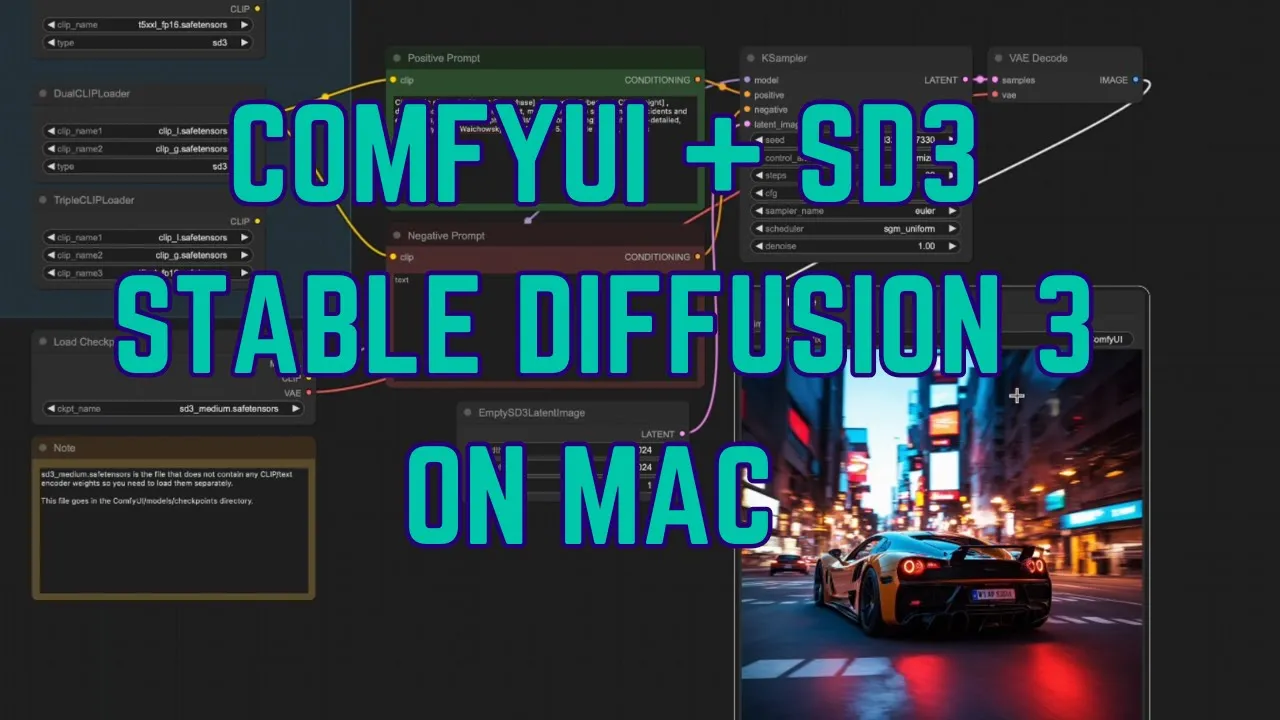 Mac users: Stable diffusion 3 on ComfyUI - Mac AI Tutorial Video Thumbnail