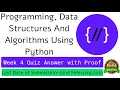 NPTEL Programming Data Structures and Algorithms Using Python Week 4 Quiz answer with proof 100
