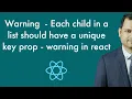 Warning - Each child in a list should have a unique key prop
