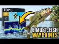 TOP 6 Offshore Honey Holes on Toledo Bend Must-Fish Waypoints Contour Breakdown