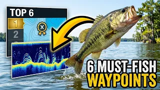 TOP 6 Offshore Honey Holes on Toledo Bend Must-Fish Waypoints Contour Breakdown