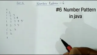 6 - Number Pattern in JAVA hindi