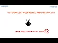 Difference Between Method and Constructor Java Interview Questions Ask Java Code Bode