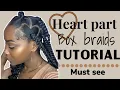 Large Heart Part Box Braids Curly ends BeautywithTy