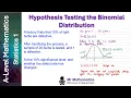 One and Two Tail Hypothesis Testing Binomial Distribution Mr Mathematics
