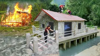 Full Video 90 Day Journey To Build A Dream Home To Replace Burned Bamboo House Start To Finish 