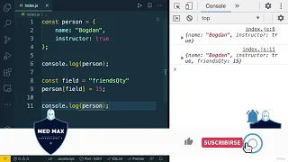 Square brackets notation keys and values of the object - Episod 18