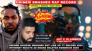 eminem smash rap record with houdini drake l worse than mgk drake deletes kendrick diss jay z