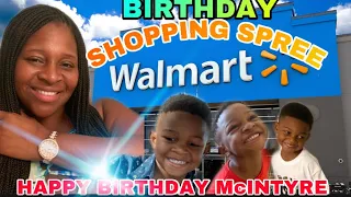 SHOP WITH PEACH 🍑 AT WALMART WITH 3 OF HER 5 KIDS🧑🏾👦🏽🧒🏽 🛍🛒🛍 FOR McINTYRE’S BIRTHDAY 🥳🎂🥳