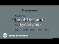 Use of Thesaurus synonyms English Lecture Sabaq pk
