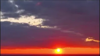 Collection of sunset horizons over the fields