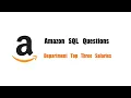 Amazon SQL Interview Question Leetcode 185 Department Top Three Salaries
