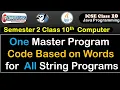 Master programs for string Program Extraction words icse class 10th YP computer classes