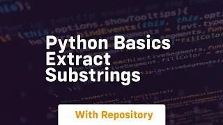 Python basics extract substrings