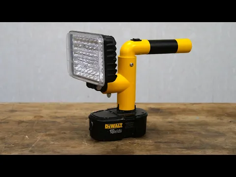 Download MP3 DIY Cordless Work Light with Dewalt Battery DC9096 from PVC pipe