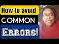 Avoiding common errors on docs