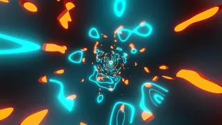 VJ LOOP NEON Orange Blue Tunnel Abstract Background Simple Lines Pattern 4k Screensaver