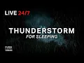 Download Lagu 🔴 Thunderstorm Sounds for Sleeping - Dimmed Screen | Strong Rain and Thunder - Deep Sleep Sounds