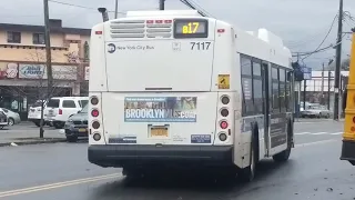Onboard 2015 New Flyer XD40 as B17 - Crown Heights Eastern Parkway -board screens